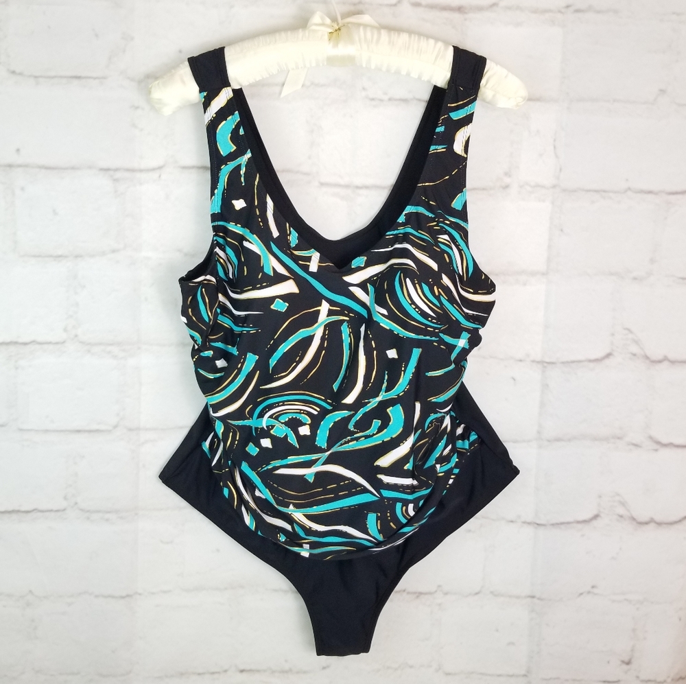 Krystal Maillot Plus 20W Black One Piece Swimsuit